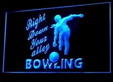 Bowling Right Down Your Alley Strike Bowler LED Neon Sign